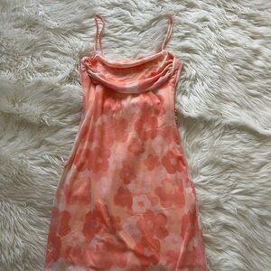 Floral Coral Mini Dress